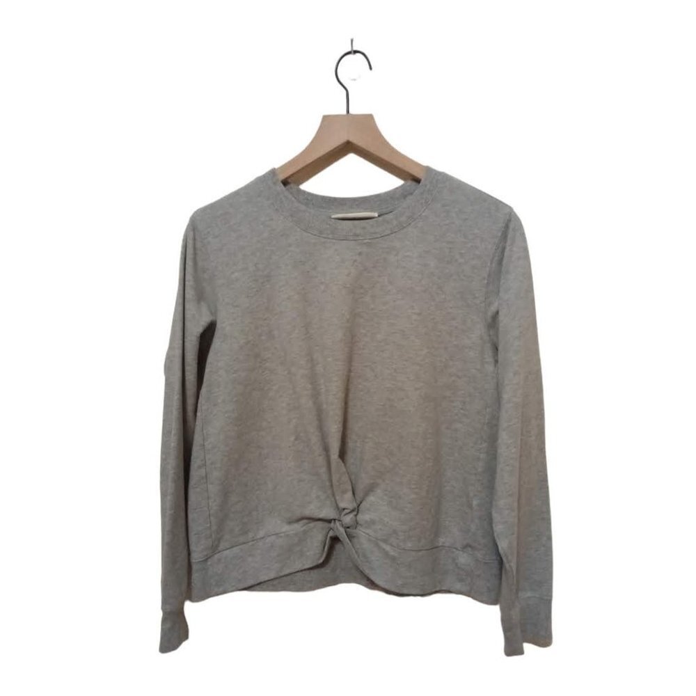 Michael Kors Gray Casual Twist Front Crew Neck Sweatshirt Sz M